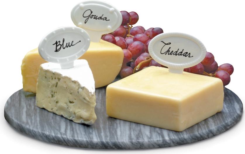 RSVP International - White Porcelain Cheese Labels - OVAL