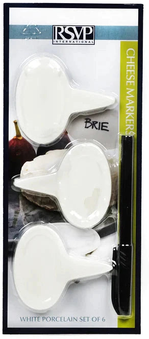 RSVP International - White Porcelain Cheese Labels - OVAL