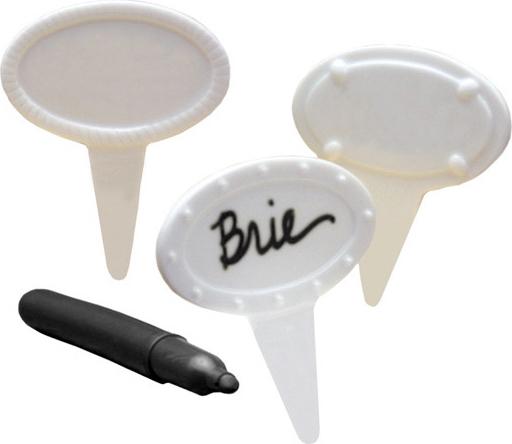 RSVP International - White Porcelain Cheese Labels - OVAL