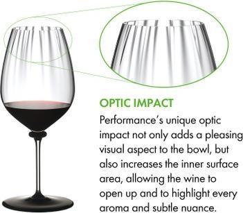 Riedel - Fatto a Mano Performance Cabernet Wine Glass with Black Base & Clear Stem - 4884/0N