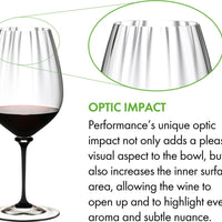 Riedel - Fatto a Mano Performance Cabernet Wine Glass with Black Stem & Clear Base - 4884/0D