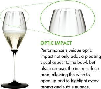 Riedel - Fatto a Mano Performance Champagne Glass with Black Base & Clear Stem - 4884/28N