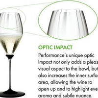 Riedel - Fatto a Mano Performance Champagne Glass with Black Base & Clear Stem - 4884/28N