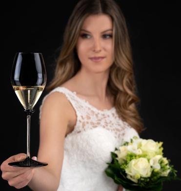 Riedel - Fatto a Mano Performance Champagne Glass with Black Base & Clear Stem - 4884/28N