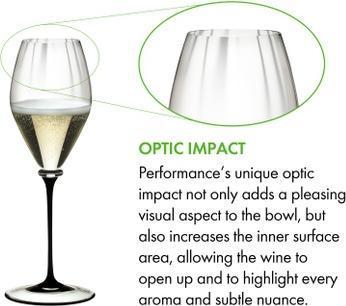 Riedel - Fatto a Mano Performance Champagne Glass with Black Stem & Clear Base - 4884/28D