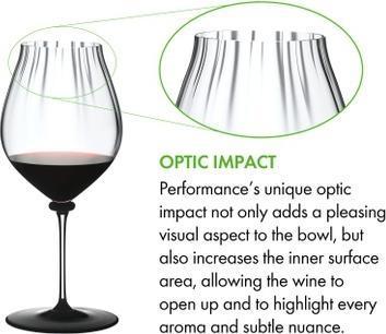 Riedel - Fatto a Mano Performance Pinot Noir Glass with Black Base & Clear Stem - 4884/67N