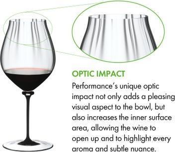 Riedel - Fatto a Mano Performance Pinot Noir Glass with Black Stem & Clear Base - 4884/67D