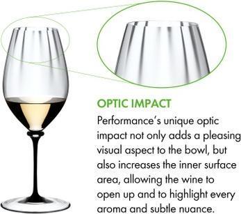 Riedel - Fatto a Mano Performance Riesling Glass with Black Stem & Clear Base - 4884/15D