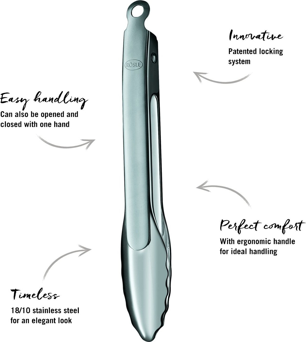 Rosle - 9.1" Locking Tongs (23 cm) - 12915