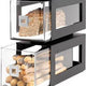Rosseto - Black Matte Two-Tier Steel Bakery Display Column with Clear Acrylic Drawers - BD101