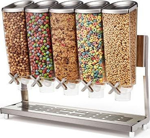 Rosseto - EZ-PRO Five Container Carousel Table Top Dispenser with Stainless Steel Stand & Tray - EZP2883