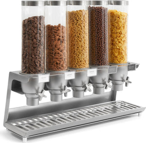 Rosseto - EZ-SERV Five Container Table Top Dispenser with Stainless Steel Tray - EZ558