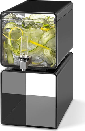 Rosseto - Lucid Cuboid 2 Gallon Acrylic Beverage Dispenser Black - LD188