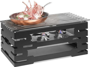Rosseto - Multi-Chef Rectangular Black Matte Warmer with Track Grill Top - SK032