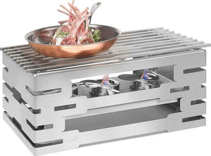 Rosseto - Multi-Chef Rectangular Stainless Steel Warmer with Track Grill Top - SK031