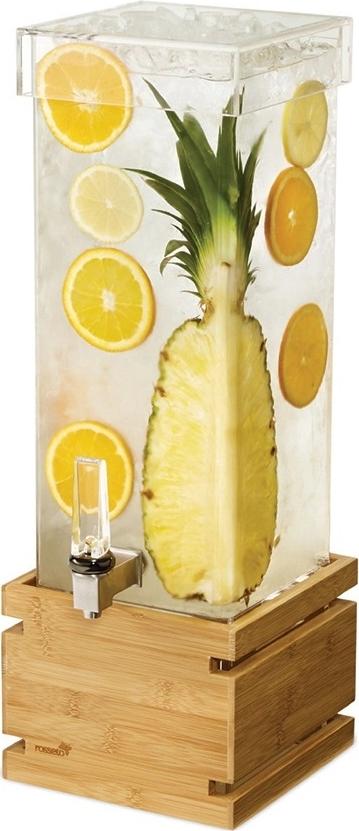 Rosseto - Natura 2 Gallon Clear Acrylic Beverage Dispenser with Bamboo Base - LD179