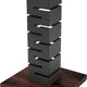 Rosseto - Skycap 22.5” Black Matte Steel Tall Column Multi-Level Riser with Walnut Base - SM160
