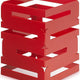 Rosseto - Skycap 8" Red Gloss Steel Square Multi-Level Riser - SM185
