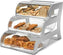 Rosseto - Three-Tier Clear Acrylic Bakery Display Case with Stainless Steel Stand - BK010