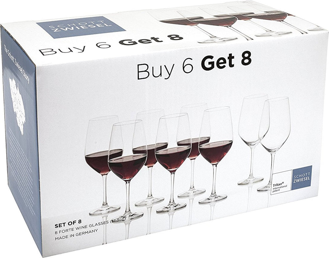 Schott Zwiesel - 17.3 oz, Pack of 8 Tritan Forte Red Wine Glasses - 0007.120172