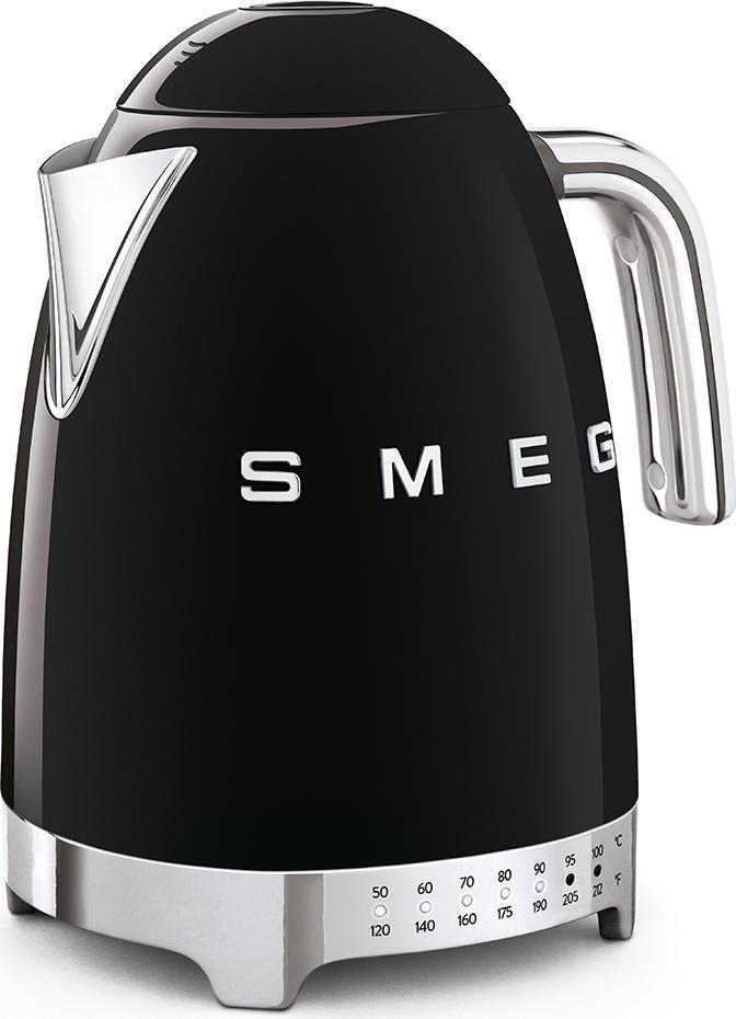 Smeg - 1.7 L 50's Retro Style Variable Temperature Kettle with 3D Logo Black - KLF04BLUS
