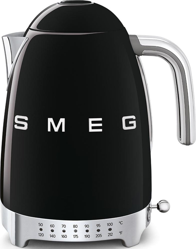Smeg - 1.7 L 50's Retro Style Variable Temperature Kettle with 3D Logo Black - KLF04BLUS