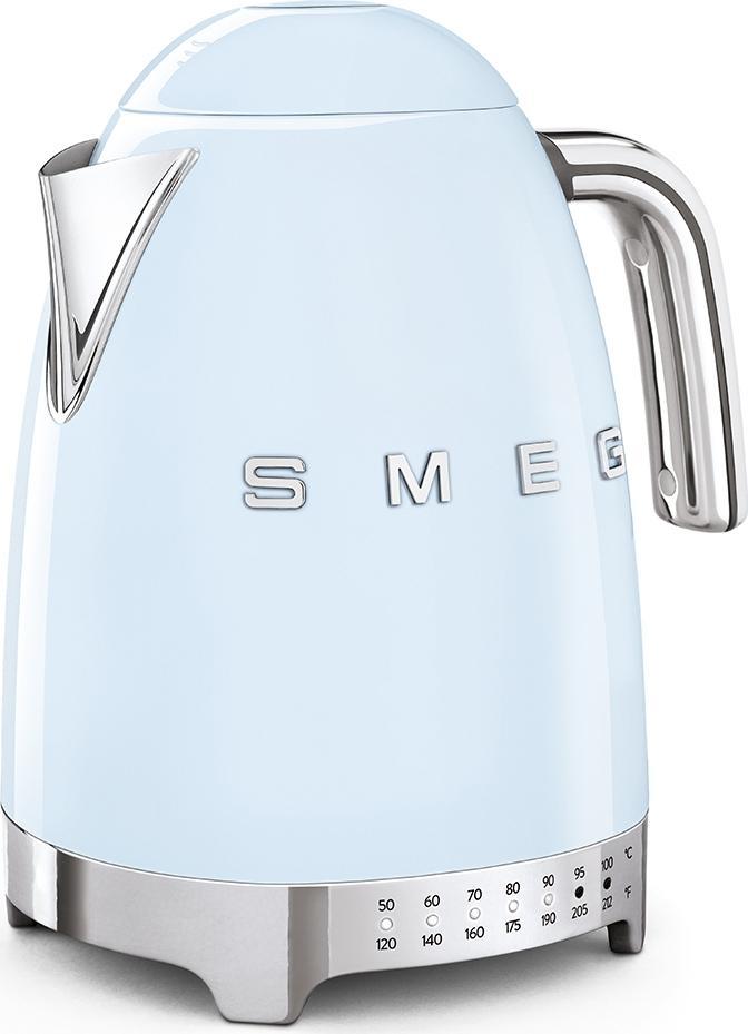 Smeg - 1.7 L 50's Retro Style Variable Temperature Kettle with 3D Logo Pastel Blue - KLF04PBUS