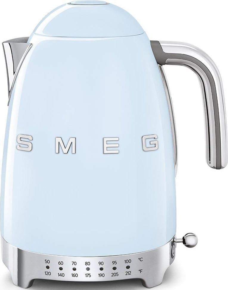 Smeg - 1.7 L 50's Retro Style Variable Temperature Kettle with 3D Logo Pastel Blue - KLF04PBUS