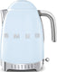 Smeg - 1.7 L 50's Retro Style Variable Temperature Kettle with 3D Logo Pastel Blue - KLF04PBUS