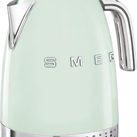 Smeg - 1.7 L 50's Retro Style Variable Temperature Kettle with 3D Logo Pastel Green - KLF04PGUS