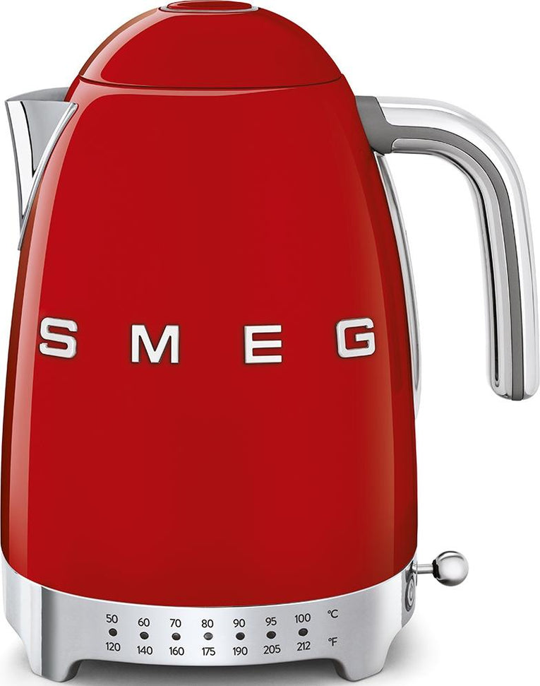 Smeg - 1.7 L 50's Retro Style Variable Temperature Kettle with 3D Logo Red - KLF04RDUS