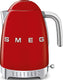 Smeg - 1.7 L 50's Retro Style Variable Temperature Kettle with 3D Logo Red - KLF04RDUS