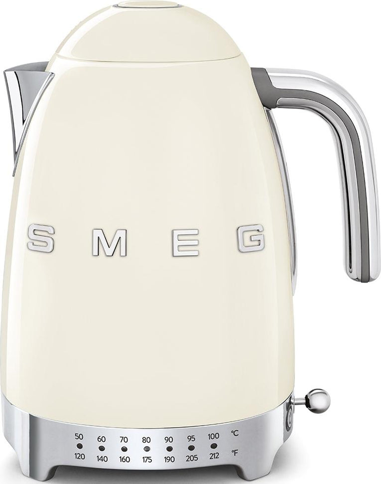 Smeg - 1.7 L 50's Style Variable Temperature Kettle with 3D Logo Cream - KLF04CRUS