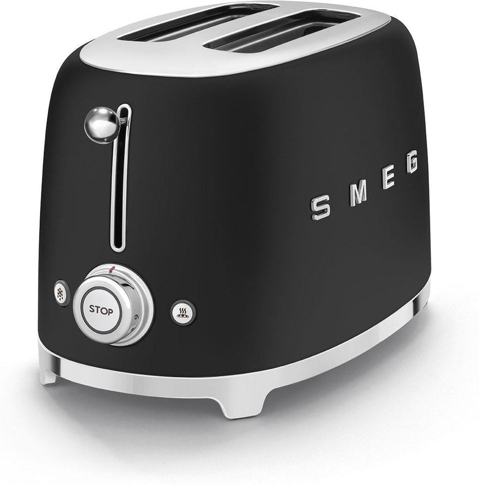 Smeg - 2 Slice 50's Style Toaster Matte Black - TSF01BLMUS