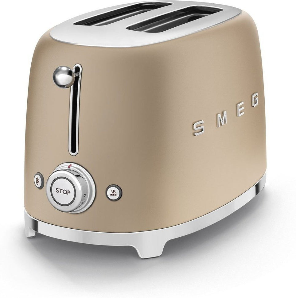 Smeg - 2 Slice 50's Style Toaster Matte Champagne - TSF01CHMUS