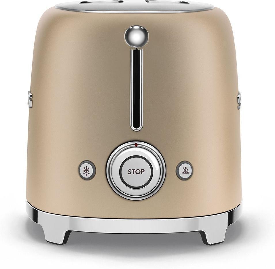 Smeg - 2 Slice 50's Style Toaster Matte Champagne - TSF01CHMUS