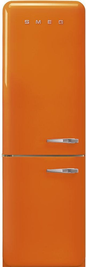 Smeg - 24" 50's Retro Style No Frost Refrigerator/Freezer Left Hinge Orange - FAB32ULOR3