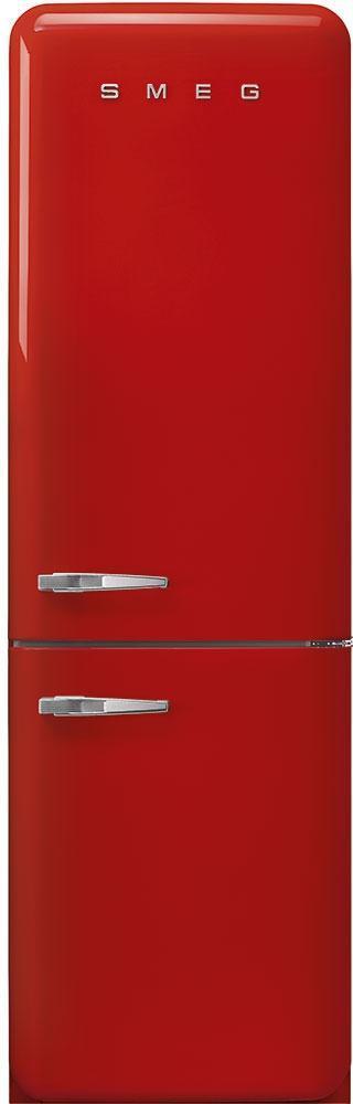 Smeg - 24" 50's Retro Style No Frost Refrigerator/Freezer Right Hinge Red - FAB32URRD3