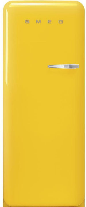 Smeg - 24" 50's Retro Style Refrigerator/Freezer Left Hinge Yellow - FAB28ULYW3