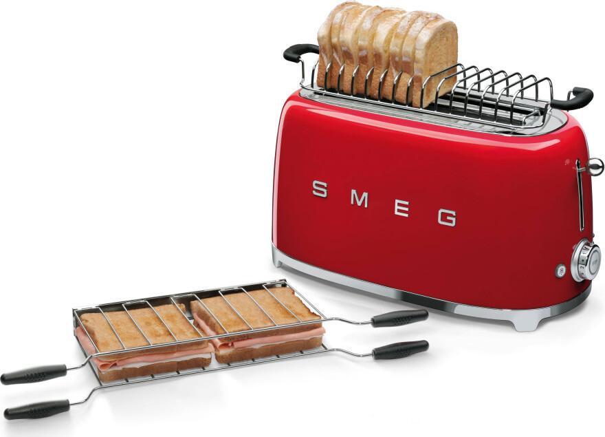Smeg - 4 Slice 50's Style Toaster Pastel Red - TSF02RDUS