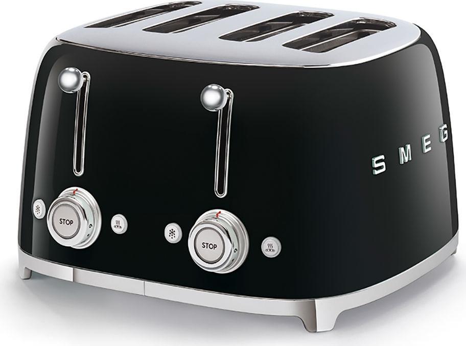 Smeg - 4 Slot 50's Retro Style Toaster Black - TSF03BLUS