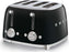 Smeg - 4 Slot 50's Retro Style Toaster Black - TSF03BLUS