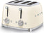 Smeg - 4 Slot 50's Retro Style Toaster Cream - TSF03CRUS