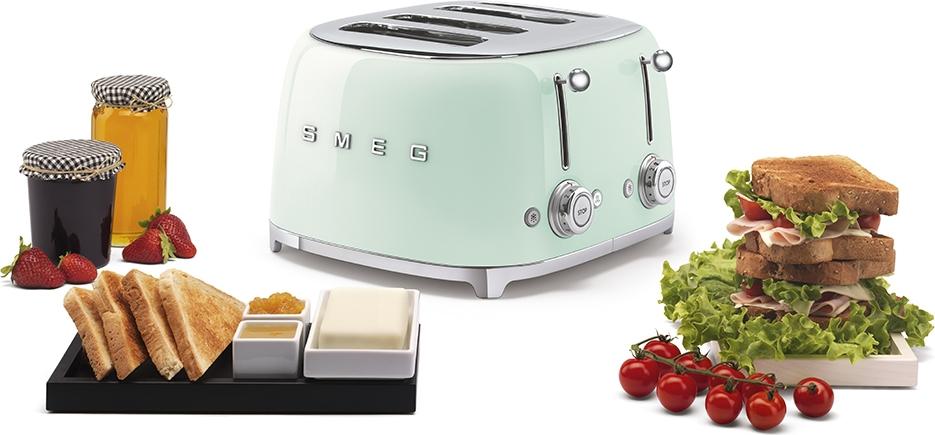 Smeg - 4 Slot 50's Retro Style Toaster Pastel Green - TSF03PGUS