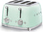 Smeg - 4 Slot 50's Retro Style Toaster Pastel Green - TSF03PGUS