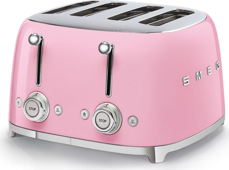 Smeg - 4 Slot 50's Retro Style Toaster Pink - TSF03PKUS