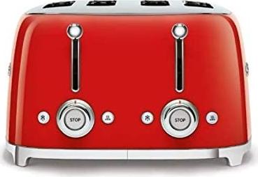 Smeg - 4 Slot 50's Retro Style Toaster Red - TSF03RDUS