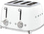 Smeg - 4 Slot 50's Retro Style Toaster White - TSF03WHUS