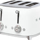 Smeg - 4 Slot 50's Retro Style Toaster White - TSF03WHUS