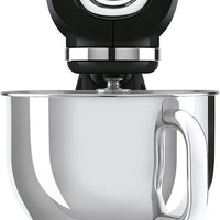 Smeg - 4.8L 50's Retro Design Tilt-Head Stand Mixer with 3D Logo Black (5 QT) - SMF03BLUS